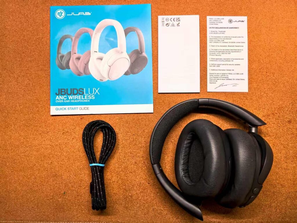 JLab JBuds Lux ANC Headphone package list